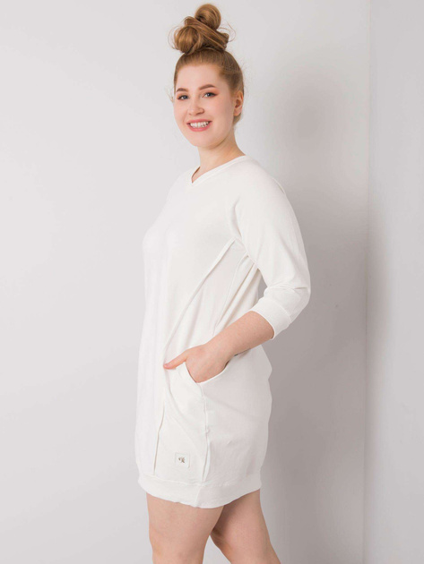 Ecru bawełniana sukienka plus size Karissa