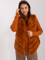 Hurt Jasnobrązowa kamizelka futrzana z podszewką