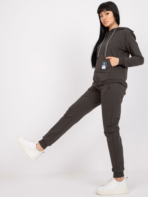 Khaki dwuczęściowy komplet dresowy z bawełny Mariami