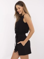 Czarny komplet z bluzką bez rękawów RUE PARIS 