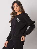 Black hooded sweatshirt for women Alvah RUE PARIS