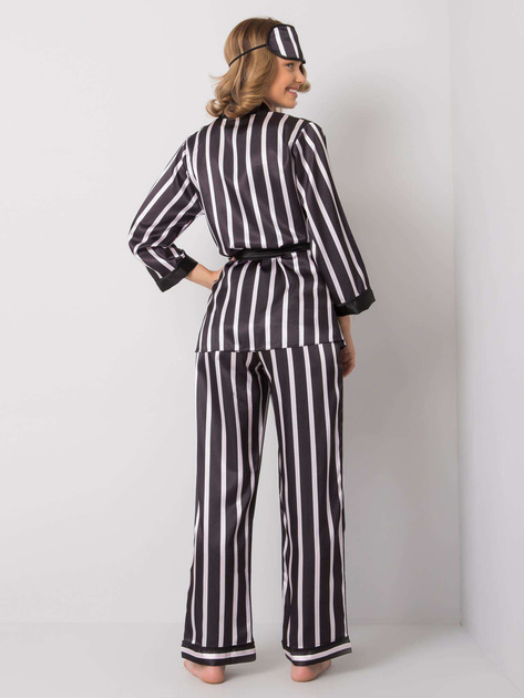 Czarny komplet nocny w paski