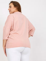 Brudnoróżowa codzienna bluzka plus size z bawełny 