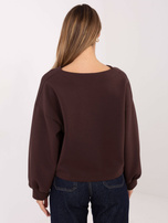 Czekoladowa krótka bluza z dekoltem V