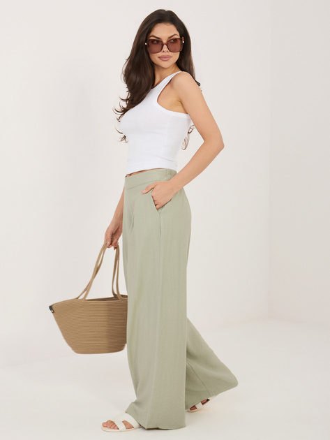 Pistacjowe letnie spodnie bez zapięcia SUBLEVEL