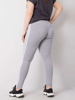 Šedé melírované legíny bavlněné plus size Millie.
