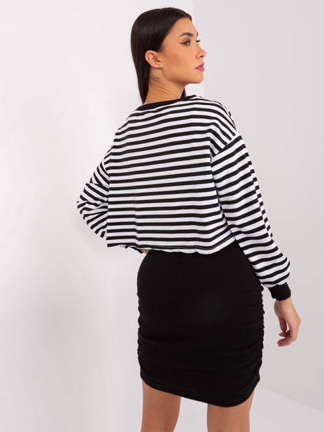 Hurt Czarno-biały komplet basic z sukienką prążkowaną