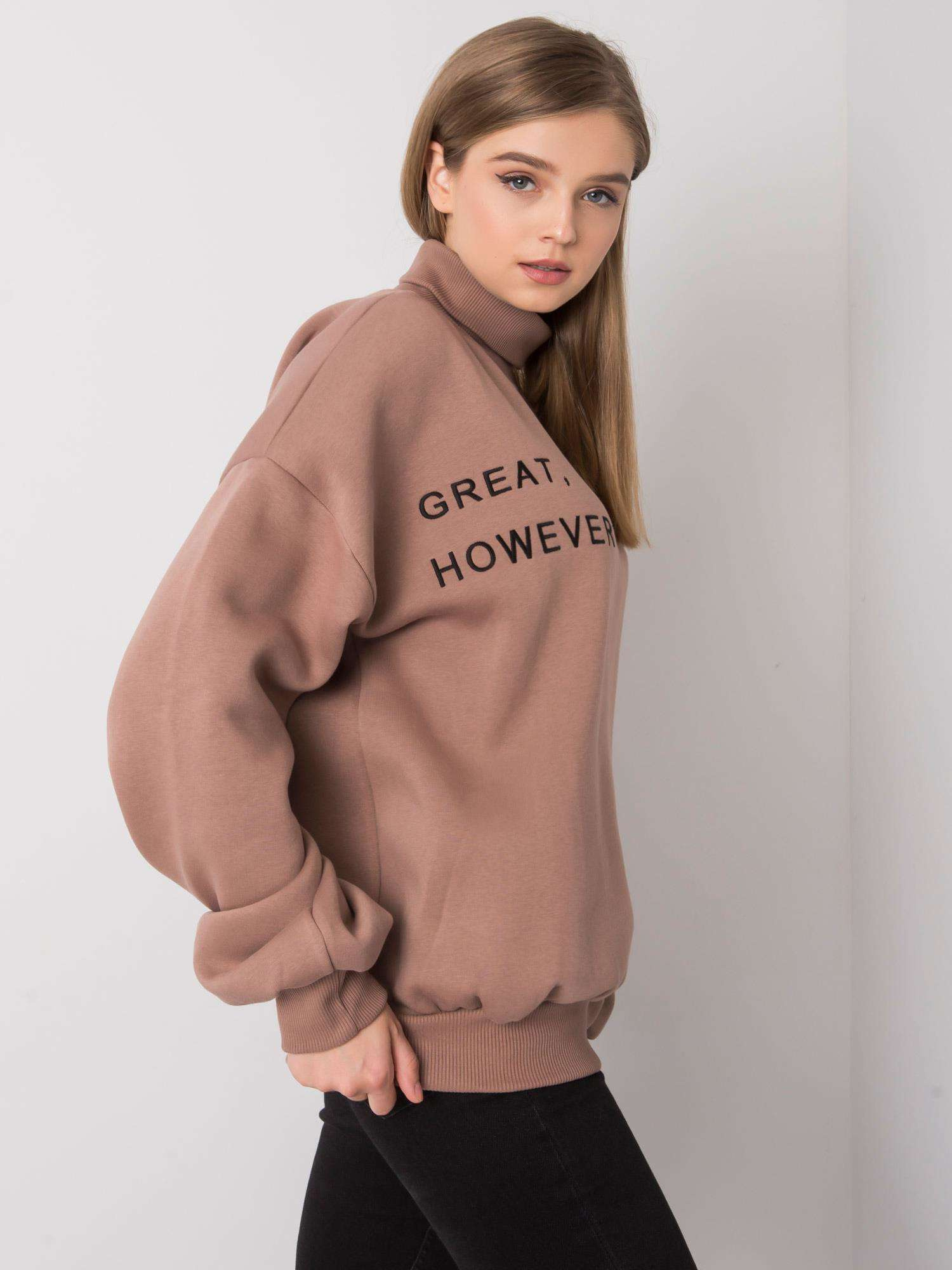 Svetlohnedá zateplená oversized mikina Kelly.