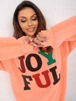 Hurt Fluo pomarańczowa bluza bez kaptura z napisem