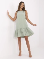 Pistachio summer sleeveless dress Jossie RUE PARIS.