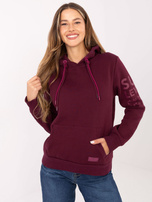 Burgundowa ocieplana bluza kangurka SUBLEVEL 