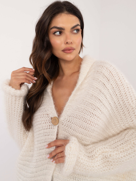 Hurt Ecru rozpinany sweter o luźnym kroju OCH BELLA