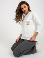 Hurt Ecru damska bluzka na co dzień z okrągłym dekoltem