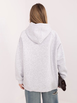 Jasnoszaro-brązowa bluza z ociepleniem RUE PARIS 