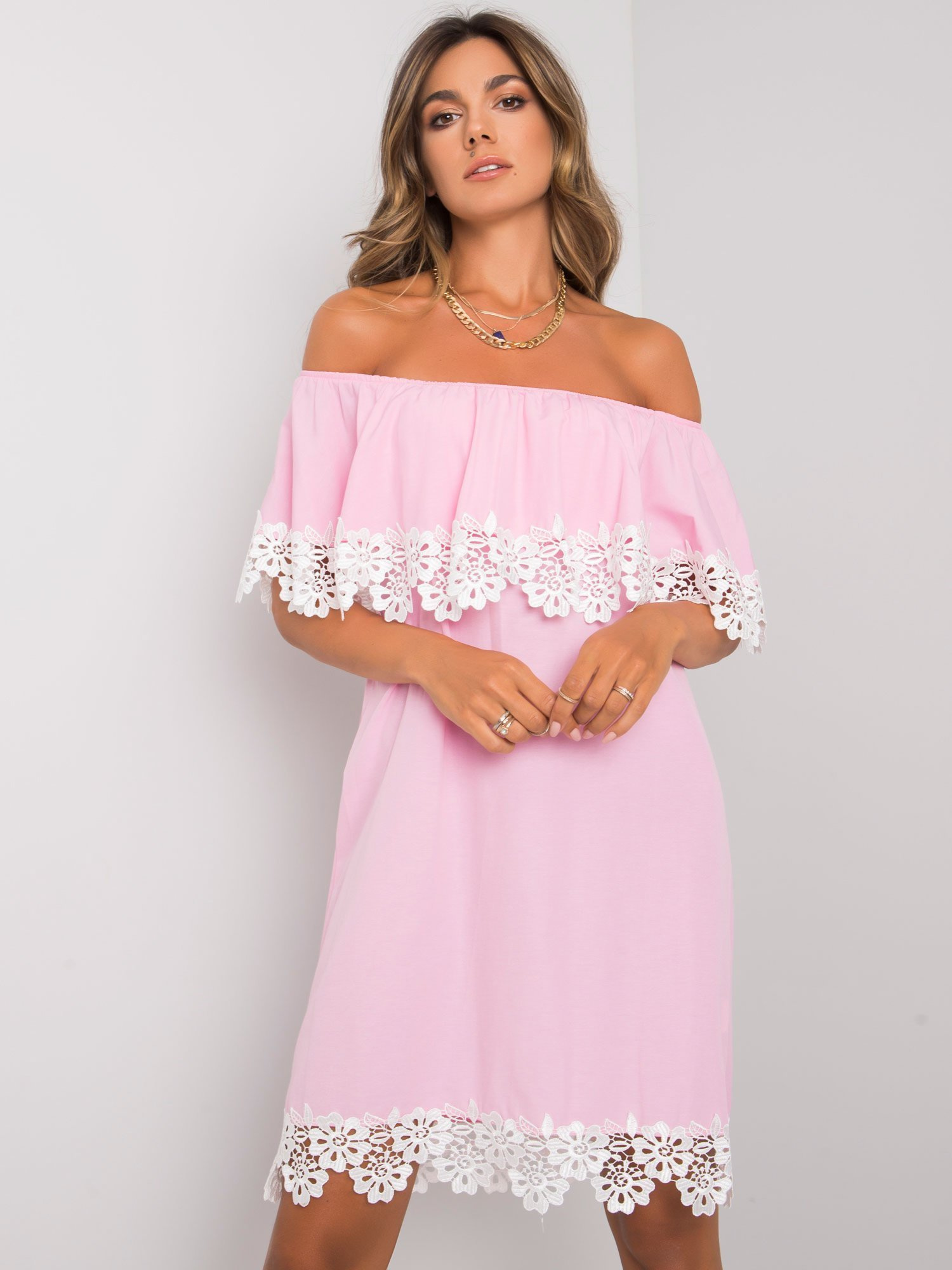 Pale Pink Spanish Dress with Lee Lace