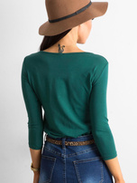 Ciemnozielona bluzka basic z bawełny Mona