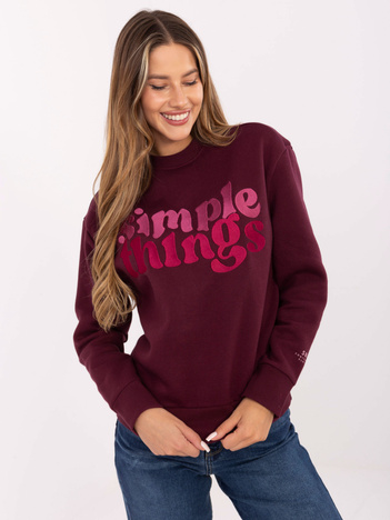 Burgundowa dresowa bluza z naszywką SUBLEVEL