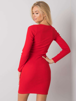 Czerwona prążkowana sukienka damska Azari RUE PARIS