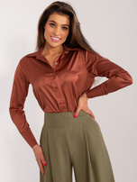 Wholesale Brown Plain Shirt with Collar
