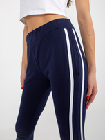 Hurt Granatowe dresowe spodnie basic bez zapięcia RUE PARIS