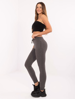 Hurt Ciemnoszare melanżowe dresowe spodnie basic jogger 