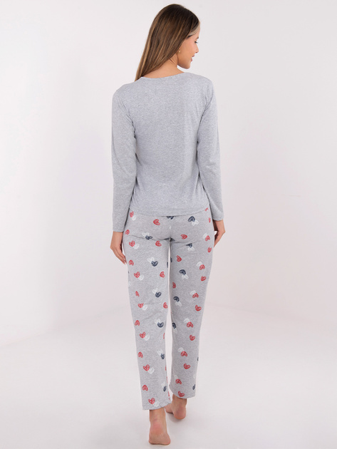 Szara dwuczęściowa piżama z bawełny