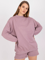 Brudnoróżowa dresowa bluza basic oversize
