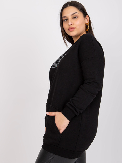 Czarna dresowa bluza plus size z aplikacją Desiree