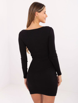 Czarna sukienka bodycon w prążek RUE PARIS 