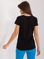 Hurt Czarny t-shirt z kolorową aplikacją BASIC FEEL GOOD