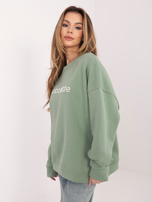  Pistacjowa damska  bluza oversize bez kaptura RUE PARIS