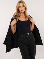 Hurtownia Czarne damskie spodnie materiałowe z paskiem