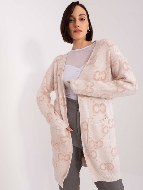 Hurt Brudnoróżowy damski kardigan dzianinowy