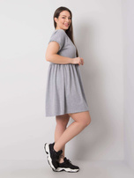 Grey Melange Cotton Plus Size Molly Dress