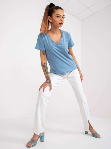 Jasnoniebieski t-shirt V-neck damski Salina MAYFLIES