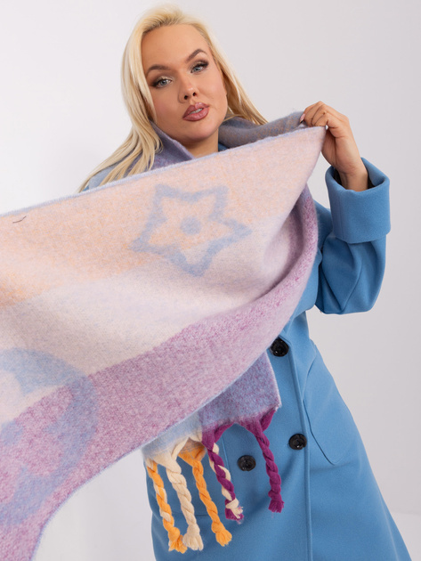 Hurt Jasnoniebieski zimowy szal z frędzlami