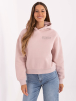 Jasnoróżowa ocieplana bluza z napisem SUBLEVEL