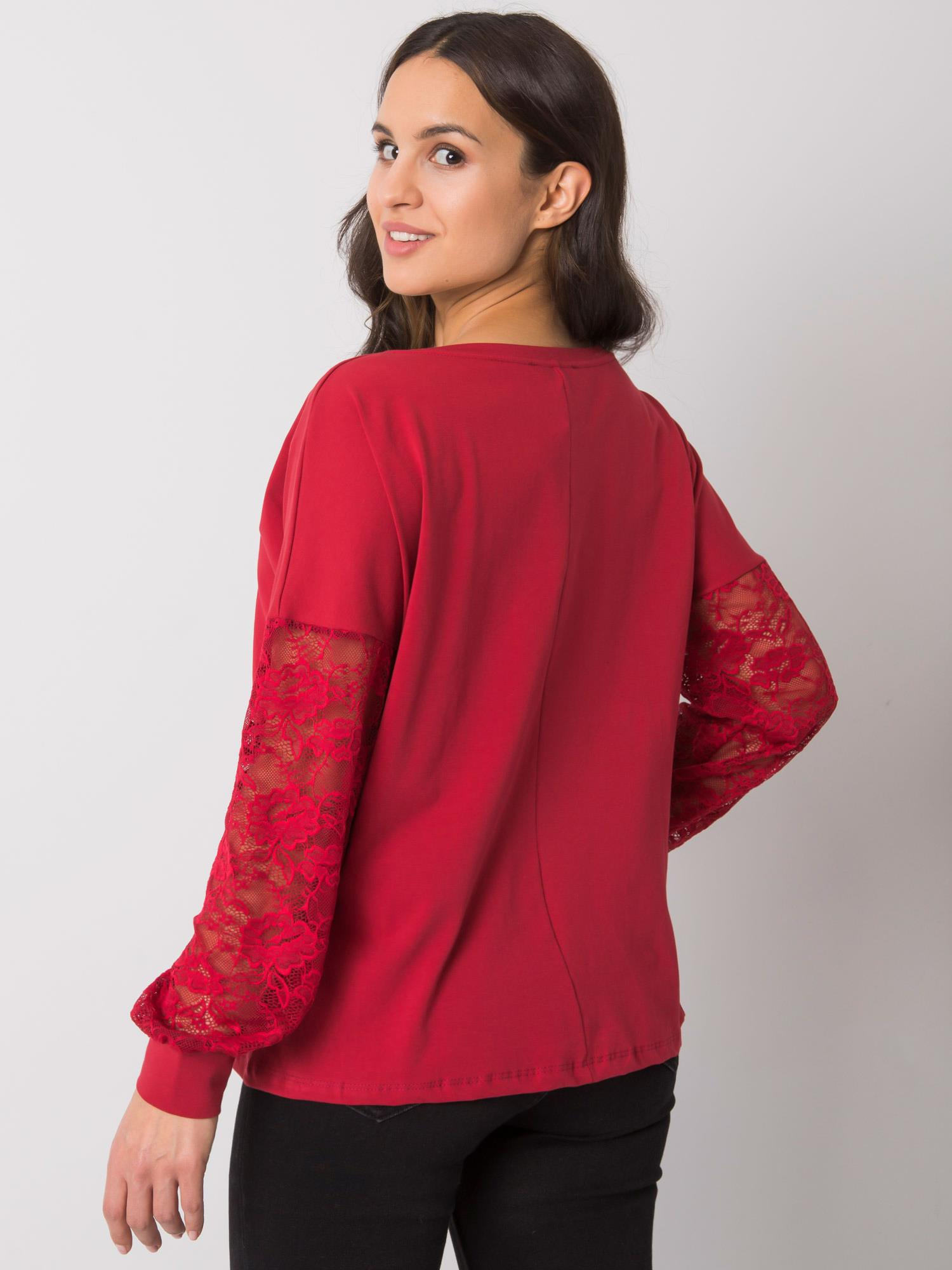 Burgundy blouse with lace Shantelle RUE PARIS
