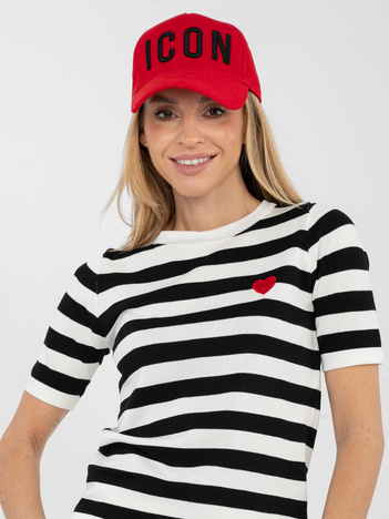 Czarny damski sweter z niewielkim haftem