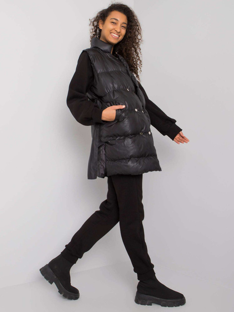 Czarny trzyczęściowy komplet z kamizelką Minneola