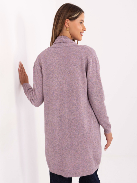 Ciemnoróżowy damski kardigan bez zapięcia