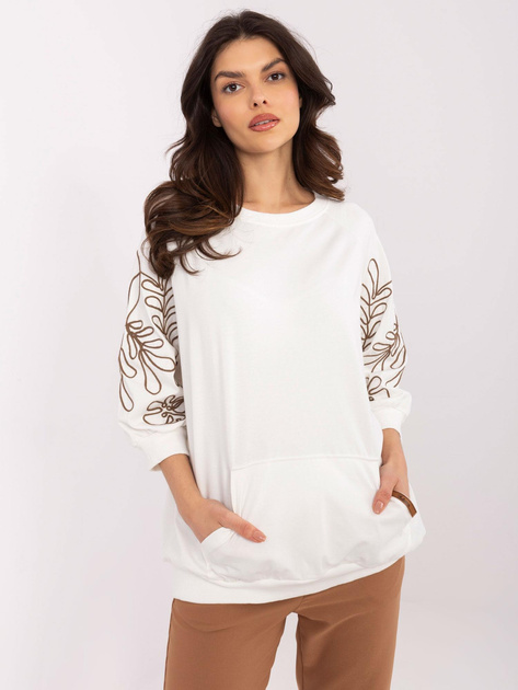 Hurtownia Ecru damska bluza kangurka z bawełny