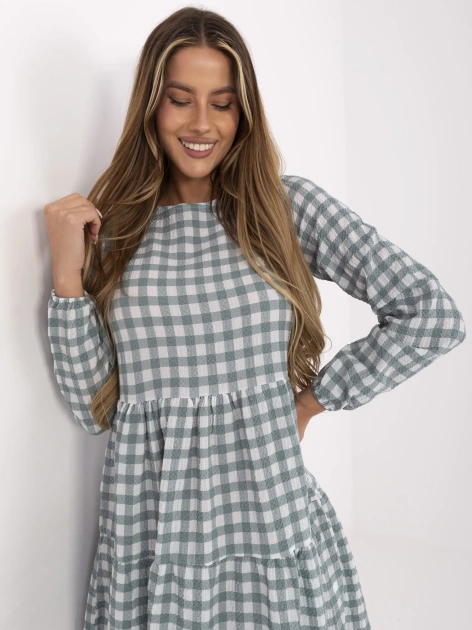 Miętowa rozkloszowana z falbaną RUE PARIS