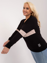 Hurt Czarna damska bluzka plus size z dekoltem V