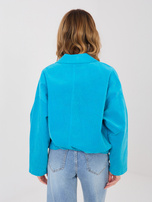 Niebieska sztruksowa kurtka z broszkami RUE PARIS 