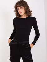Hurtownia Czarna bluzka basic longsleeve w prążki