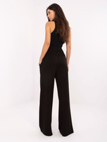 Czarne szerokie spodnie z gumką w pasie