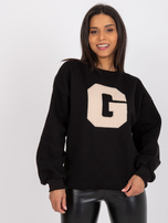 Czarna damska bluza dresowa bez kaptura Severine 