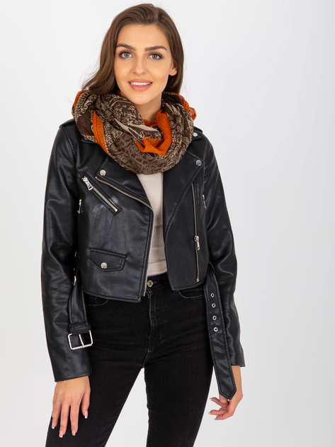 Hurtownia online Brązowa chusta komin z nadrukiem