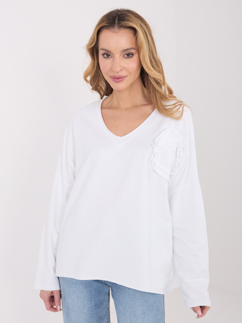 Biała damska bluzka oversize z bawełny